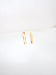 gold filled bar stud earrings