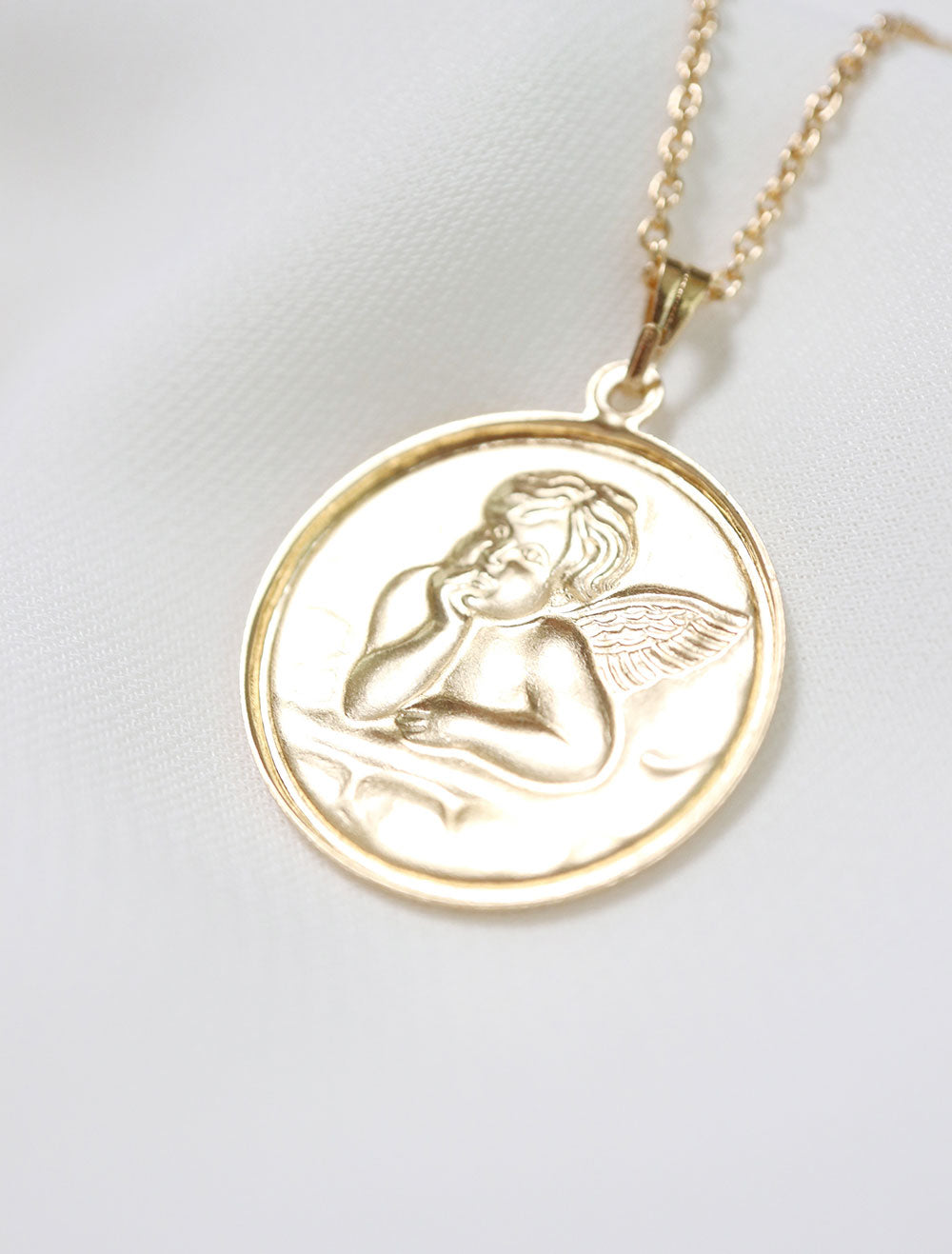 9k Gold Guardian Angel Pendant and Chain Luxury Gift With Extraordinary  Detail. 